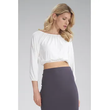 Dámská halenka Krátká halenka se 3/4 rukávy M781 FIGL Barva: Bílá, Velikost: S/M