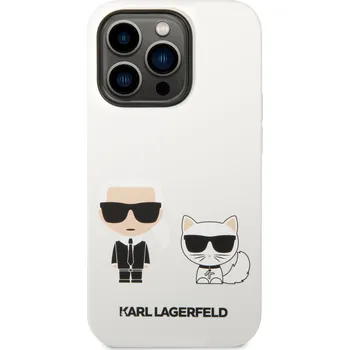 Pouzdro na mobilní telefon Karl Lagerfeld and Choupette silikonový kryt pro iPhone 14 PRO MAX Barva: Bílá