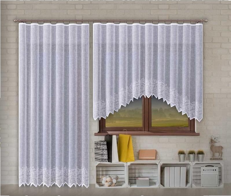 DekorTextil Hotová záclona nebo balkonový komplet Olympia - bílá ROZMĚR: (š x v): 300 x 150 cm