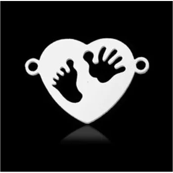 Dětské navlékací korálky Pro Háčkování Mezidíl srdce 19 x 14 mm ocel