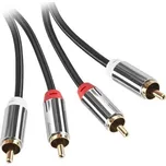 Kabel GoGEN 2CINCH200MM01 2x Cinch / 2x Cinch, 2m, pozlacené konektory - černý