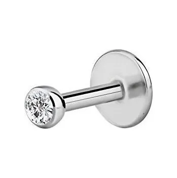 Piercing Piercing do brady - labreta, zirkon 3 mm (1,2 x 6)