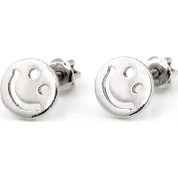 Náušnice Stříbrné náušnice pecičky smajlík STNAU1508F