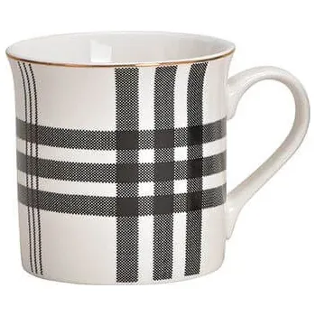 G. Wurm, Německo GW - Porcelánový hrnek kostkovaný se zlatým okrajem "světlý" - 300 ml