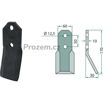 Fréza Frézovací rotační nůž pro Pegoraro, LB5329, 50/12,5/170 mm