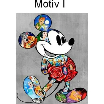 Diamantové malování Mickey Mouse Diamantové malování - Mickey a přátelé (čtvercové diamanty) Motiv: I, Rozměr: 20x25 cm