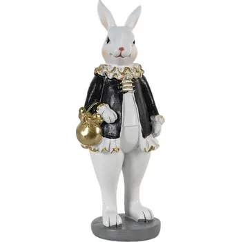 Dekorace králík v černém kabátku – 5x5x15 cm