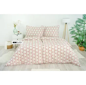 Povlečení Stanex Ložní povlečení bavlněné Retro růžové (LS248) ROZMĚR: 140x220 cm + polštář (90x70 cm)