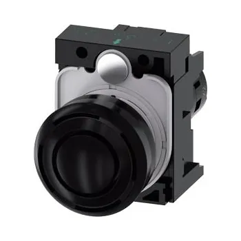 Poplachová siréna SIEMENS Hlásič akustický, 22 mm, kulatý, plast, černá barva, nepřerušovaný tón 2,4 kHz AC/DC 24V 3SU1200-6KB10-1AA0