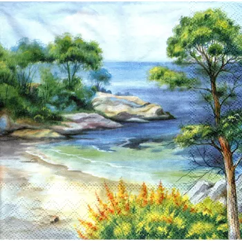 Papírový ubrousek UBR-F21, Ubrousek, 16x16 cm, MOŘE, 1 kus