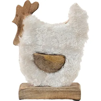 Dekorace dřevěný kohoutek na podstavci – 15x5x19 cm