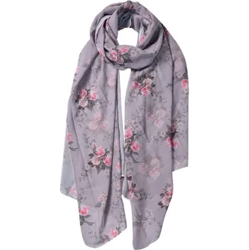 Šála Šedá šálka s růžemi – 90x180 cm