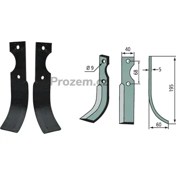 Fréza Frézovací nůž pravý pro Benassi, Z3, 68/9/195 mm