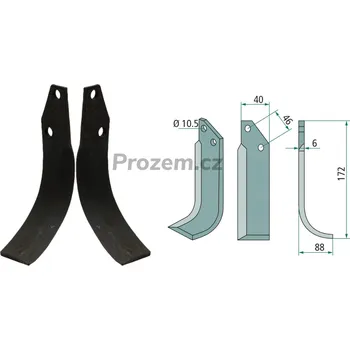 Fréza Frézovací klenutý nůž levý pro Adriatica, 46/10,5/172 mm