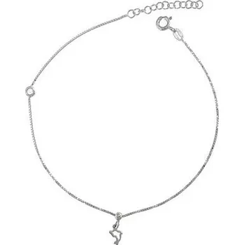 Řetízek Stříbrný řetízek na nohu s delfínem