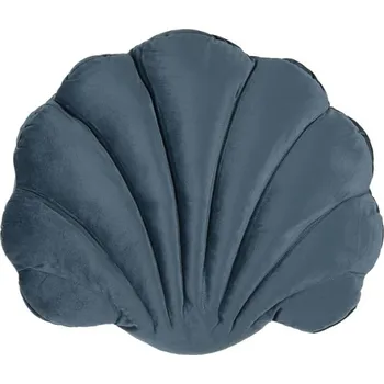 Dekorativní polštářek Tmavě modrý polštář ve tvaru mušle Christina – 38x48x6 cm