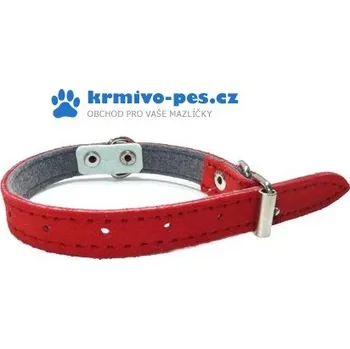 Obojek pro psa Obojek na psa broušená kůže 30cm/14mm červený
