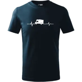 trend-design.cz Dětské tričko EKG Obytné auto Barva textilu: Námořní modrá, Dětská velikost: 158 cm/12 let