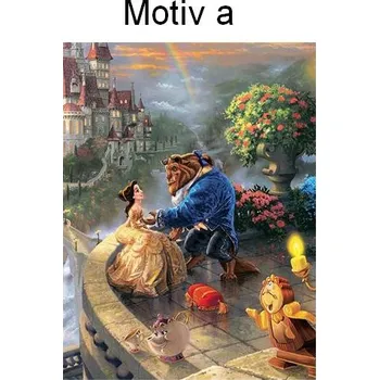 Diamantové malování Čína Diamantové malování - Kráska a Zvíře (čtvercové diamanty) Motiv: A, Rozměr: 20x25 cm