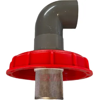 Horní víko 150mm na IBC s nerezovým filtrem a kolenem 90st.