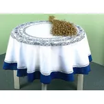 Kuchyňský ubrus CIBULÁK, modrobílý, průměr 140cm (kruh)