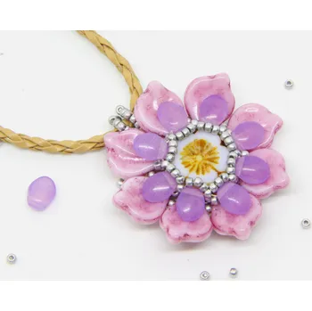 Korálek Náhrdelník Peony Petals č.1586 - stavebnice