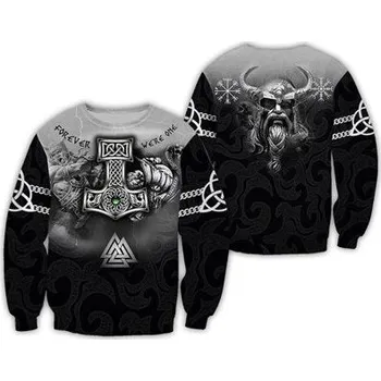 Pánská mikina Unisex mikina s potiskem Viking Tattoo Velikost: 7XL, Barva (Varianta): Jako na obrázku 2