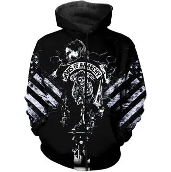 Pánská mikina Mikina unisex 3D potisk Son of Anarchy Velikost: 2XL, Barva (Varianta): Jako na obrázku 1