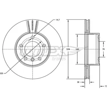 Brzdový kotouč Brzdový kotouč TOMEX Brakes TX 73-15