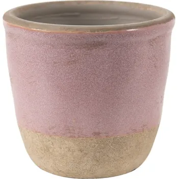 Obal na květináč Růžovo-béžový keramický obal na květináč Ingrid S – 12x12 cm