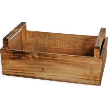 Zahradní dekorace Bedýnka dřevo 40x22cm natural (542318)