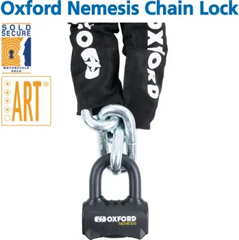 Motozámek OXFORD - Anglie Oxford Nemesis bezpečnostní řetěz se zámkem provedení: délka řetězu 1,2 metru
