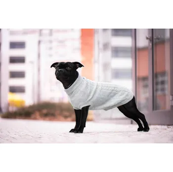 Obleček pro psa Vsepropejska Rixi svetr pro psa Barva: Šedá, Délka zad (cm): 23, Obvod hrudníku: 32 - 38 cm