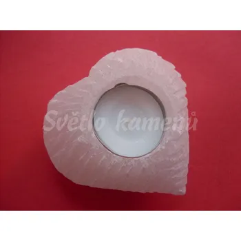 Svícen SVÍCEN SELENIT BÍLÝ - srdce Zig - Zag