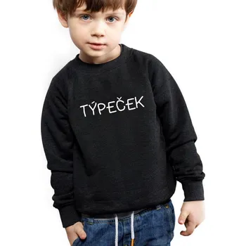 Dívčí mikina Dětská klučičí MIKINA TÝPEČEK Velikost: 1 rok, Barva MIKINY: černá