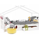 Kondela Postel s 2 kontejnery, bílá, ELISIA