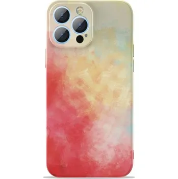 Pouzdro na mobilní telefon Ochranný kryt se vzorem vodových barev pro iPhone 13 Pro Max - červené