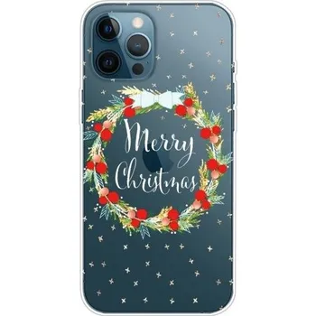 Pouzdro na mobilní telefon Transparentní kryt z měkkého plastu pro iPhone 13 Pro Max - vánoční věnec