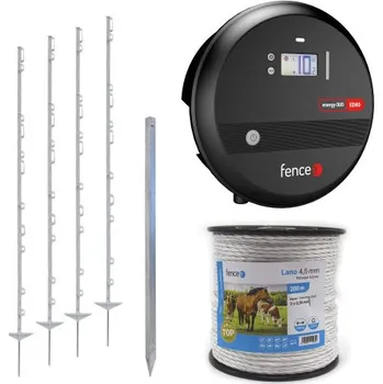 Ohradník Set elektrického ohradníku pro koně, hříbata, poníky, osly - kombinovaný zdroj 8 J - lano 200 m