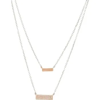 Náhrdelník Dámský dvojitý náhrdelník se zirkony 40-44 cm STNAH108F