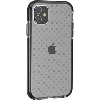 Pouzdro na mobilní telefon Ochranný transparentní kryt se vzorem křížků pro iPhone 11 - černý