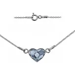 NUBIS® Stříbrný náramek se srdcem Crystals from Swarovski® Denim Blue - NB-0201-DB