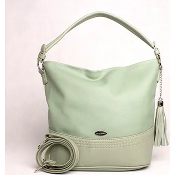 Středně velká jablkově zelená kabelka na rameno David Jones CM6442