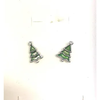Náušnice Vánoční náušnice se stromečkem (Náušnice bižuterie - stromeček)