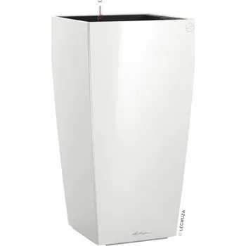 Květináč Samozavlažovací květináč Lechuza Cubico 40 kompletní set v 75 cm lesklý bílý