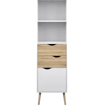 Komoda Vitrína, dub sonoma / bílá, OSLO 75382