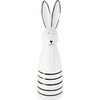 Velikonoční dekorace Zajíc keramika 20cm bílá/černá (536225)