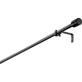 Teleskopická garnýž sada válec kovová Ø 13/16 mm 100-200 cm černá