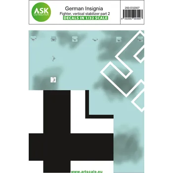 Plastikový model ASK 1/32 German Insignia part II - Fighter aircraft vertical stabilizer