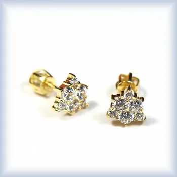 Náušnice žluté zlato